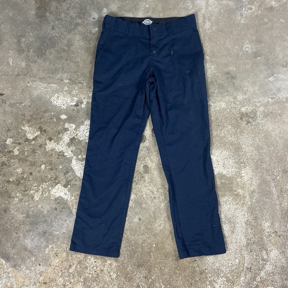 Dickies Skateboarding Pants Size 30x30 Navy Twill Regular Straight Leg Flex Logo